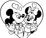 Coloriage et dessins gratuit Disney Mickey et Minie à imprimer