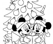 Coloriage Mickey Noel maternelle