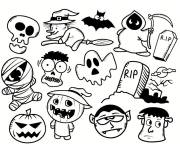 Coloriage Personnages monstres Halloween