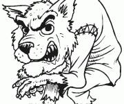 Coloriage et dessins gratuit terrifiant loup-garou Halloween à imprimer