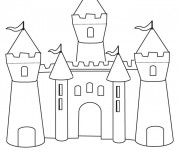 Coloriage et dessins gratuit Château de Sable couleur à imprimer