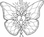 Coloriage et dessins gratuit Mandala papillon de feu à imprimer