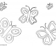Coloriage et dessins gratuit Des Papillons couleur à imprimer