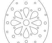 Coloriage œuf de Pâques facile géométrique