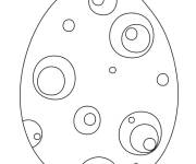 Coloriage œuf de Pâques simple avec des cercles