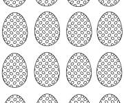 Coloriage Série d'œufs de Pâques facile