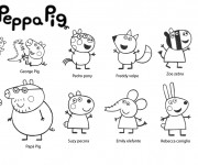Coloriage Les Personnages de Peppa Pig