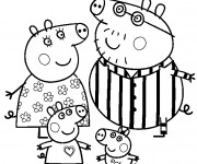 Coloriage Peppa Cochon dessiné pour Les Petits
