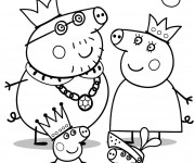 Coloriage et dessins gratuit Peppa Cochon Famille royale à imprimer
