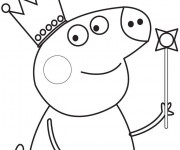 Coloriage et dessins gratuit Peppa Pig facile pour Garçon à imprimer