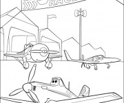 Coloriage Planes Course Pixar