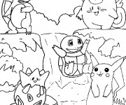 Coloriage et dessins gratuit Pokémon dessin animé à imprimer