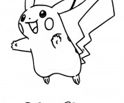 Coloriage et dessins gratuit Pikachu à découper à imprimer