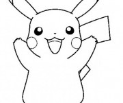 Coloriage et dessins gratuit Pikachu dessin animé à imprimer