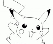 Coloriage et dessins gratuit Pikachu en Ligne à imprimer