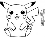 Coloriage et dessins gratuit Pikachu facile à imprimer
