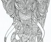 Coloriage et dessins gratuit Adulte Éléphant Anti-stress à imprimer