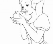Coloriage et dessins gratuit Princesse Blanche Neige et la Pomme empoisonnée à imprimer