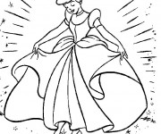 Coloriage Cendrillon et sa robe magique