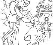 Coloriage et dessins gratuit La danse du Prince Henri et Cendrillon à imprimer