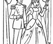 Coloriage Le mariage de Cendrillon et Le Prince charmant