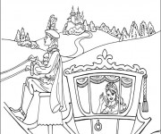 Coloriage Princesse Cendrillon dans sa Carrosse magique