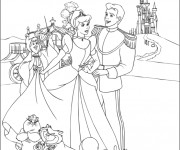 Coloriage Princesse Cendrillon et sa Carrosse magique