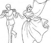 Coloriage Princesse Cendrillon et son beau mari