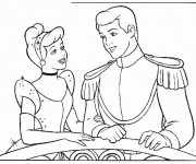 Coloriage Princesse Cendrillon et son mari