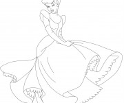 Coloriage Princesse Cendrillon stylisé