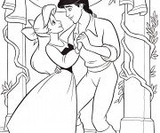 Coloriage et dessins gratuit Princesse Ariel avec Prince Eric à imprimer