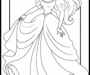 Coloriage Princesse Ariel en Robe magnifique
