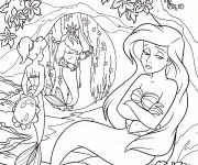 Coloriage et dessins gratuit Princesse Ariel est triste à imprimer
