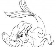 Coloriage Princesse Ariel stylisé