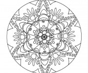 Coloriage et dessins gratuit Mandala Psychédélique Fleurs à imprimer