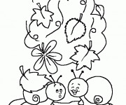 Coloriage et dessins gratuit Escargots rigolos maternelle à imprimer