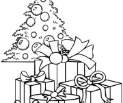 Coloriage et dessins gratuit Cadeaux sous le sapin de Noël à imprimer