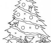 Coloriage et dessins gratuit Sapin de Noël à découper à imprimer