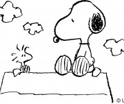 Coloriage Snoopy en plein air