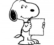 Coloriage et dessins gratuit Snoopy facile à imprimer