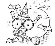 Coloriage et dessins gratuit Halloween sorcière facile à imprimer