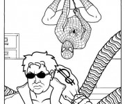 Coloriage Scène de Spiderman et Docteur Octopus
