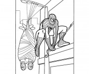 Coloriage Spiderman capture le criminel