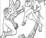 Coloriage Spiderman et Docteur Octopus