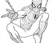 Coloriage Spiderman et son arme secret