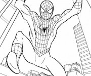Coloriage et dessins gratuit Spiderman Facile à New York à imprimer