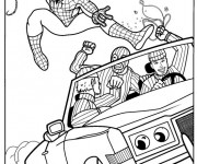 Coloriage Spiderman Le Héro contre les malfaiteurs