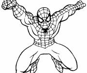 Coloriage et dessins gratuit Spiderman maternelle en action à imprimer