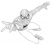 Coloriage Spiderman simple couleur