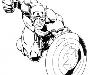 Coloriage et dessins gratuit Avengers Captain America à imprimer